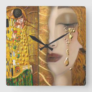 Reloj Cuadrado Mi Klimt Serie: Oro
