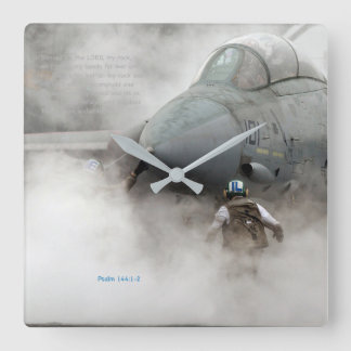 Reloj Cuadrado "Mi roca" - 144:1 del salmo - 2