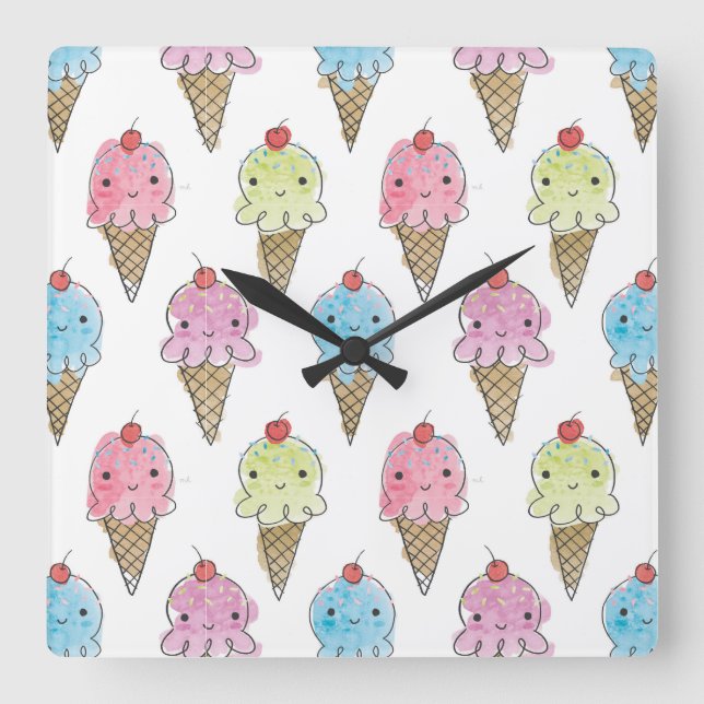 Reloj Cuadrado Mi trato - Helado (Anverso)
