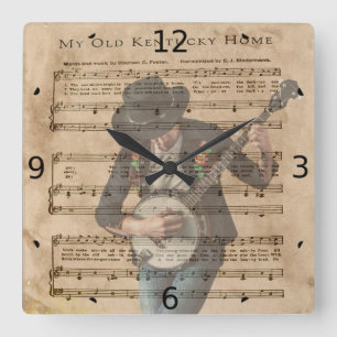 RELOJ CUADRADO MI VIEJO HOGAR DE KENTUCKY