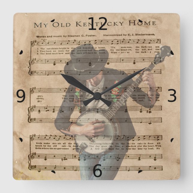 RELOJ CUADRADO MI VIEJO HOGAR DE KENTUCKY (Anverso)