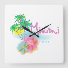 Reloj Cuadrado Miami hermosa la Florida