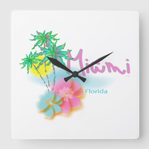 Reloj Cuadrado Miami hermosa la Florida