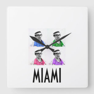 Reloj Cuadrado ~Miami Izzy~ MIAMI VICE IZZY POP ART WALLCLOCK!