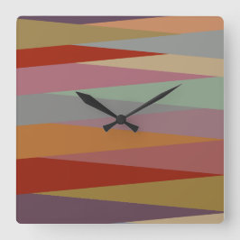 Reloj Cuadrado Mid-Century Modern Colorful triangles 