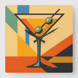 Reloj Cuadrado Mid Century Modern Sunrise Bauhaus Martini