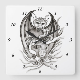 Reloj Cuadrado Midnight Dream - Devils in Tattoo-style