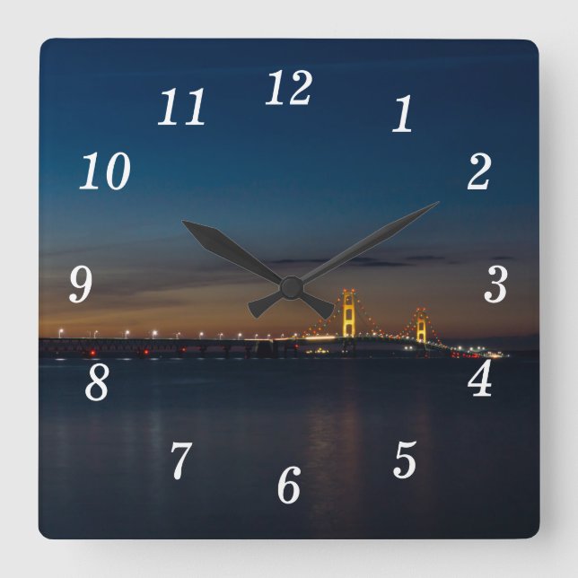 Reloj Cuadrado Mighty Mac De Noche Pano Wall Clock (Anverso)