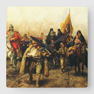 Reloj Cuadrado Migración de los serbios por Paja Jovanovic Arte F
