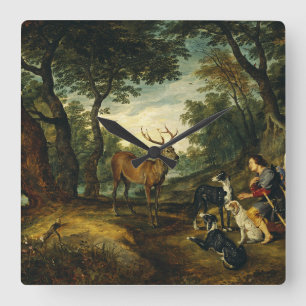 Reloj Cuadrado Milagro de San Huberto por Peter Paul Rubens 