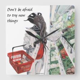 Reloj Cuadrado Mind Flayer Grocery Shopping Fantasy Art Clock