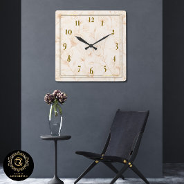 Reloj Cuadrado Minimalist Neutral Wildflower Wall Clock