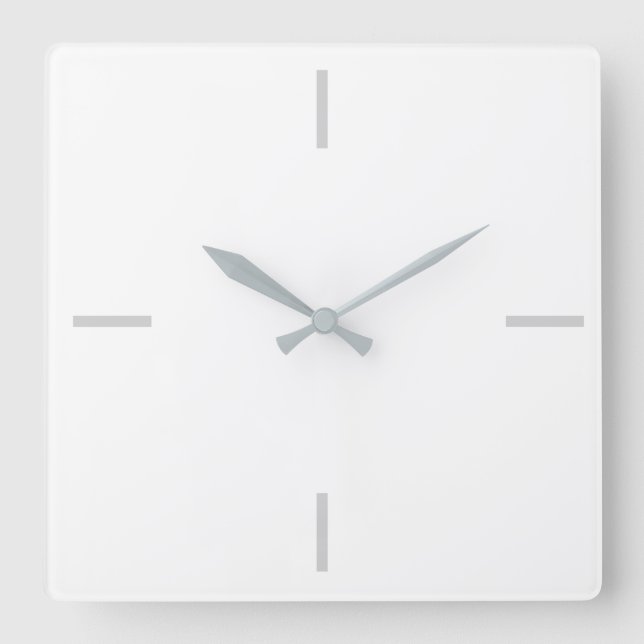 Reloj Cuadrado Minimalista blanco y gris moderno (Anverso)