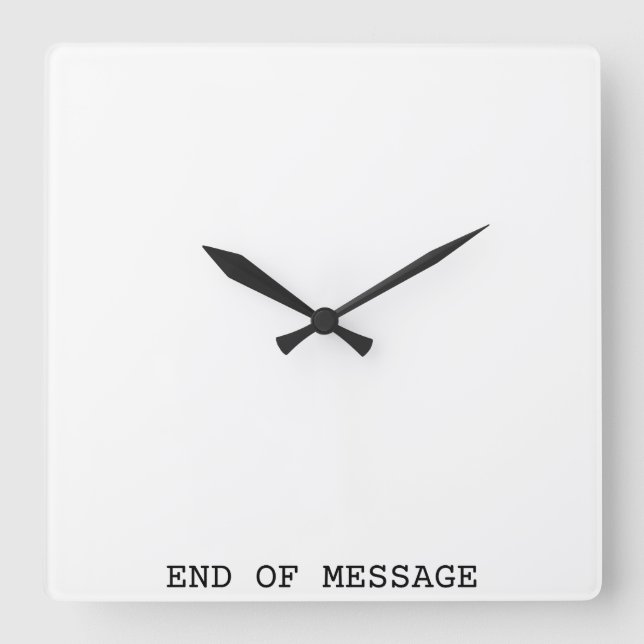 Reloj cuadrado minimalista de fin de mensaje (Anverso)