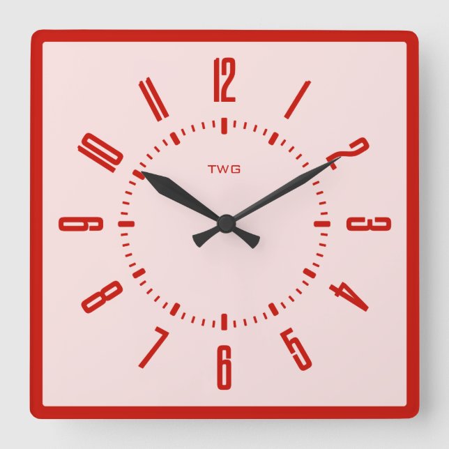 Reloj Cuadrado Minimalista moderno personalizado (Anverso)