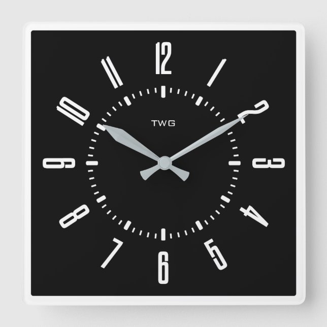 Reloj Cuadrado Minimalista moderno personalizado (Anverso)