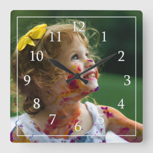 Reloj Cuadrado Minimalista Moderno Una Foto Grande Personalizada