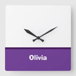 Reloj Cuadrado Minimalista nombre de banda moderna o monograma