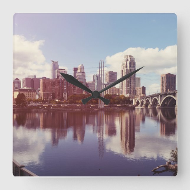 Reloj Cuadrado Minneapolis Minnesota (Anverso)