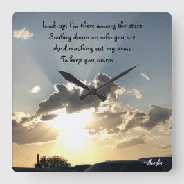 Reloj Cuadrado Mira hacia arriba - un tributo a uno querido