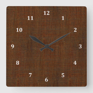 Reloj Cuadrado Mirada de madera de bambú rústica de la textura