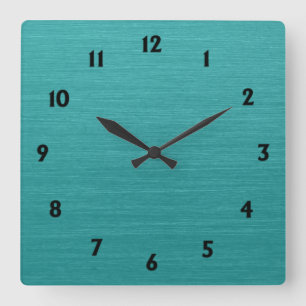 Reloj Cuadrado Mirada metalizado verde azulada cepillada kash001