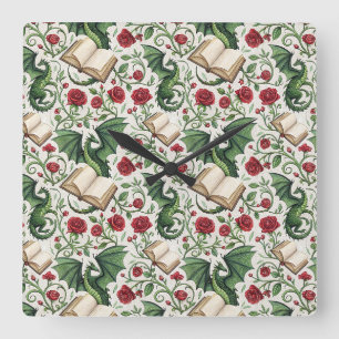 Reloj Cuadrado Mis Primeros Amores - Dragones y Libros