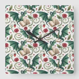 Reloj Cuadrado Mis Primeros Amores - Dragones y Libros