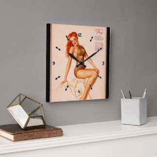 Reloj Cuadrado Miss Febrero Varga Chica 1946 Calendario de pines