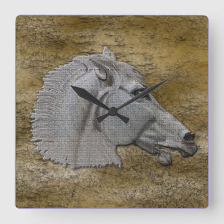 Reloj Cuadrado Mitología Griega Cabeza Clásica de Caballo