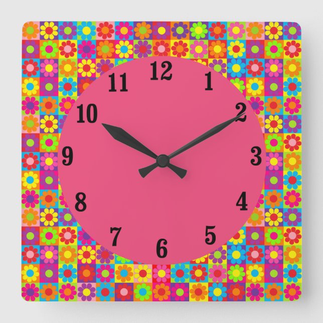 Reloj Cuadrado Mod Flor de Poder (Anverso)