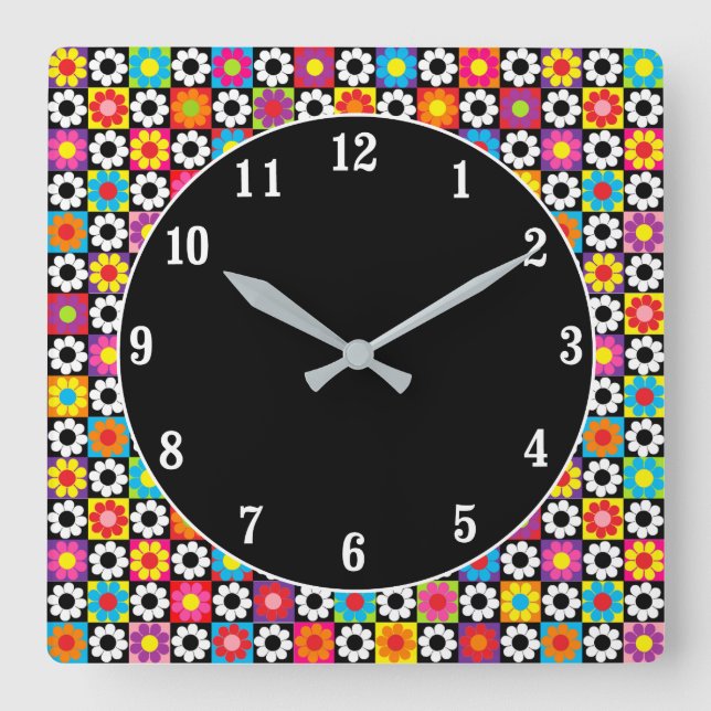 Reloj Cuadrado Mod Flor de Poder (Anverso)