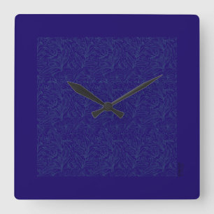 Reloj Cuadrado Moda Cobalto de oro Abstracto Floral