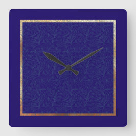 Reloj Cuadrado Moda Cobalto de oro Abstracto Marco floral