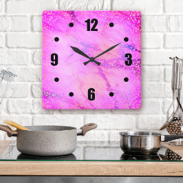 Reloj Cuadrado Moda color rosa, sencillos y modernos puntos de co