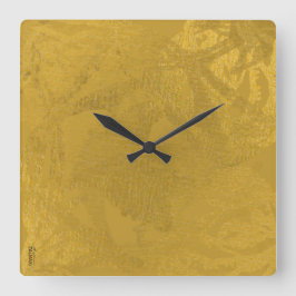 Reloj Cuadrado Moda Gold Abstract Floral