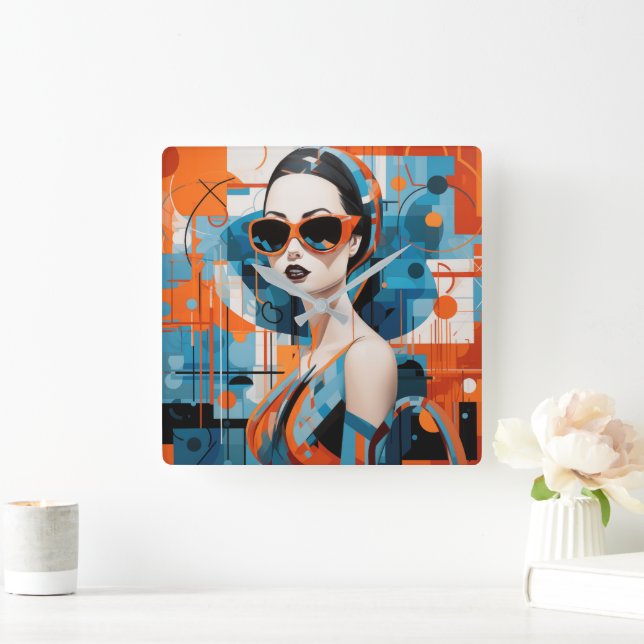 Reloj Cuadrado Moda mujer moderna, elegancia geométrica (Hogar)