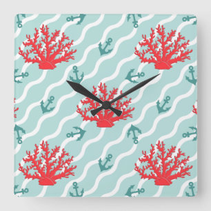 Reloj Cuadrado Modelo 1 del coral rojo