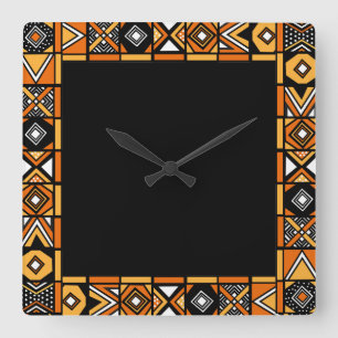 Reloj Cuadrado Modelo africano del arte