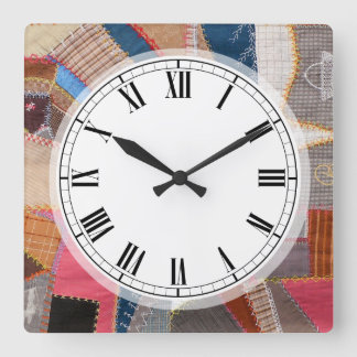 Reloj Cuadrado Modelo americano antiguo del edredón de Quilter