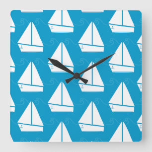 Reloj Cuadrado Modelo azul claro del velero