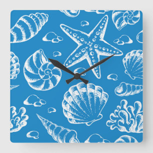 Reloj Cuadrado Modelo azul de la playa