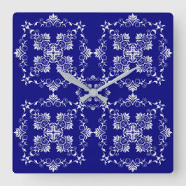 Reloj Cuadrado Modelo barroco del estilo. Adorno del navidad