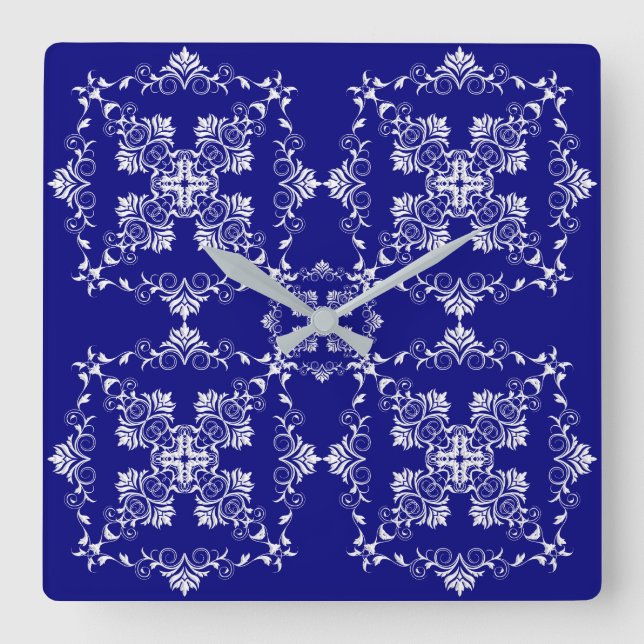 Reloj Cuadrado Modelo barroco del estilo. Adorno del navidad (Anverso)