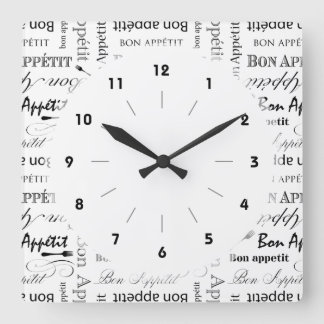 Reloj Cuadrado Modelo blanco y negro clásico de Appetit del Bon