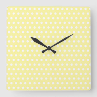 Reloj Cuadrado Modelo de lunar amarillo. Manchado