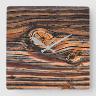 Reloj Cuadrado Modelo de madera del grano
