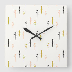 Reloj Cuadrado Modelo del bosque del árbol de navidad