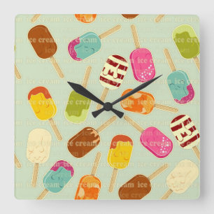 Reloj Cuadrado Modelo del helado