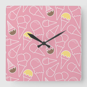 Reloj Cuadrado Modelo del helado del verano